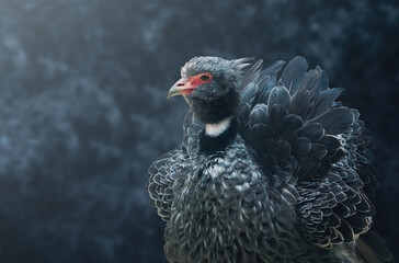 Southern Screamer (Chauna torquata) on a blue background