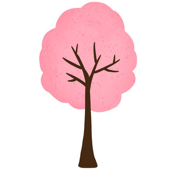 pink sakura tree cartoon
