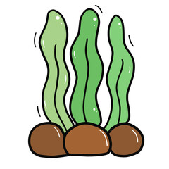 seaweed with rocks cartoon © Anyaphat
