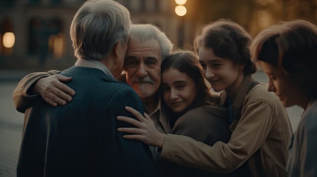 Day of hugs among friends or family