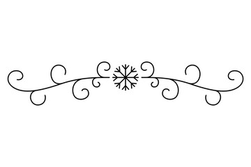 Flourish calligraphic design element. Page decoration symbol to embellish your layout. Linear of vintage swirl