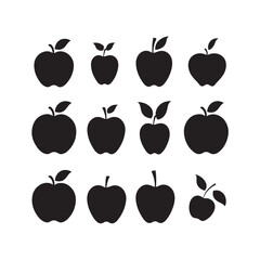 A black silhouette Apple Set
