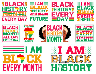 Black History Month T-shirt Design Bundle.