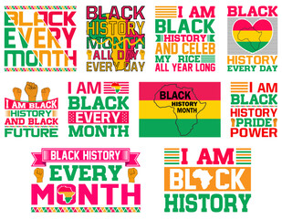 Black History Month T-shirt Design Bundle.