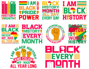Black History Month T-shirt Design Bundle.
