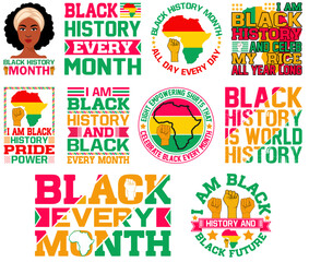 Black History Month T-shirt Design Bundle.