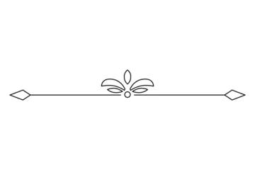 Fotobehang Flourish calligraphic design element. Page decoration symbol to embellish your layout. Linear of vintage swirl © designer_things