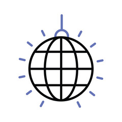 Amazing icon of disco ball, trendy vector of disco light