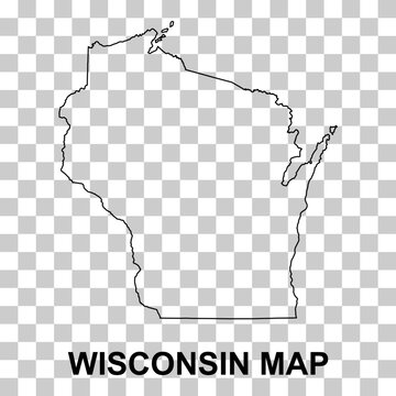Wisconsin map shape, united states of america. Flat concept icon symbol vector illustration