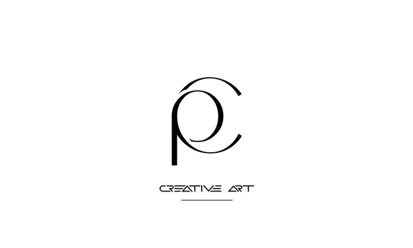 CP, PC, C, P abstract letters logo monogram