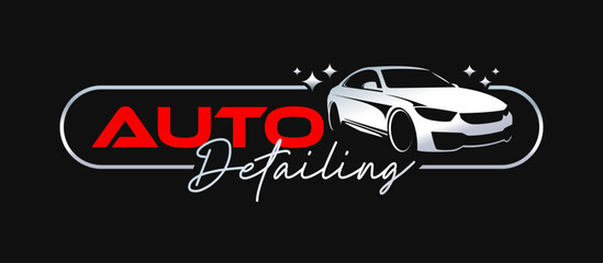 Car silhouette logo design, auto detailing modern and simple concept. vector illustration.eps