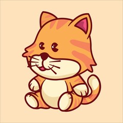 Cute cat animal cartoon illustration
