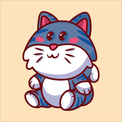 Cute cat animal cartoon illustration