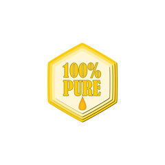 Pure honey button icon isolated on transparent background