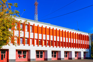 Fire station 1 in Astrakhan, Russia, rescue base of the Ministry of Emergency Situations.