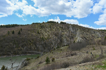 Fototapeta na wymiar Special nature reserve Uvac, river canyon valley with its meanders in Serbia