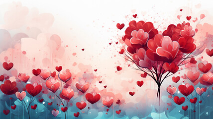 image of blooming hearts, Valentine's day	