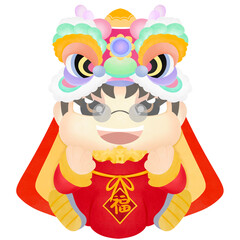 Chinese New Year Festival Celebration day for Chinese people Lion dance tradition, red red envelopes, Chinese New Year money Red wallet for good fortune dragon of good luck Red envelope