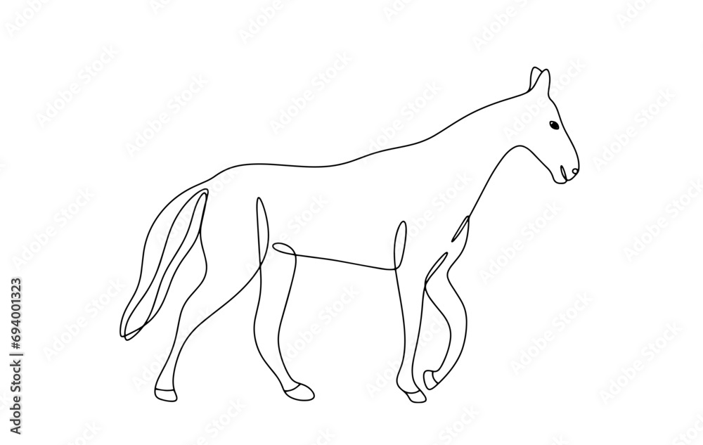 Canvas Prints horse. one line