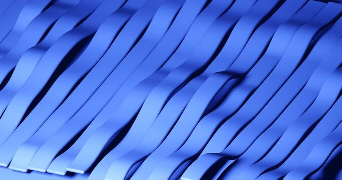 abstract background animated waves and curves, relaxing or creative wallpaper animation for desktop, business or technology office, 3d render blue backdrop 4k video