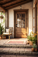 Beautiful entrance of an old rustic house