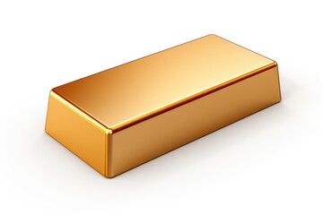 A Shining Gold Bar on a Clean White Background