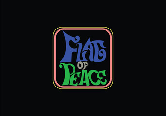 FLAG OF PEACE word hand drawing style