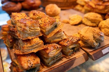 Close up shot of assortment of pastru