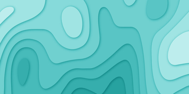 Abstract paper cut style background design. Geometric layered curve line vector, realistic papercut decoration textured with wavy layers. 3d topography relief. Vector typographic illustration.