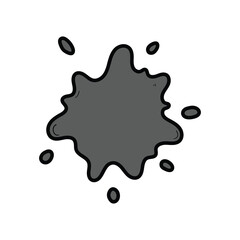 A hand-drawn doodle of a stain icon on a white background.