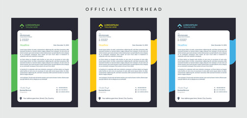 Creative corporate modern business letterhead design vector template.