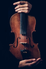 female hands and violin close-up