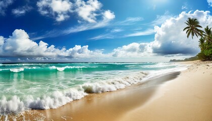 Fototapeta premium Ocean beach on a sunny day 