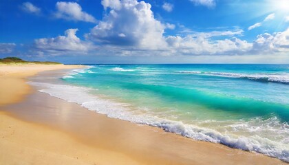 Fototapeta premium Ocean beach on a sunny day 