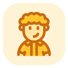 Editable person with curly hair avatar vector icon. User, profile, identity, persona. Part of a big icon set family. Perfect for web and app interfaces, presentations, infographics, etc