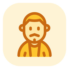 Editable man with buzz haircut and mustache avatar vector icon. User, profile, identity, persona. Part of a big icon set family. Perfect for web and app interfaces, presentations, infographics, etc