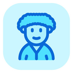 Editable person with afro hairstyle avatar vector icon. User, profile, identity, persona. Part of a big icon set family. Perfect for web and app interfaces, presentations, infographics, etc