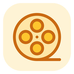 Editable film reel, movie roll vector icon. Movie, cinema, entertainment. Part of a big icon set family. Perfect for web and app interfaces, presentations, infographics, etc