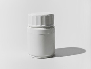 Medicine jar mock up, blank package, white bottle mockup