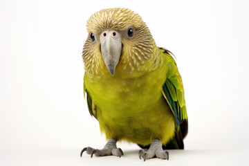 Kakapo parrot on white background