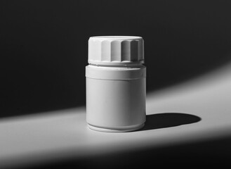 Medical jar mockup, package, bottle for vitamins, pills