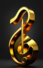 golden  music note symbol