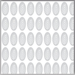 Seamless abstract grey floral background with leaves vector