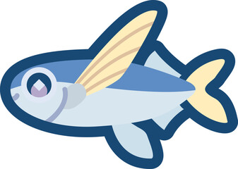 Naklejka premium かわいいホソトビウオのイラスト