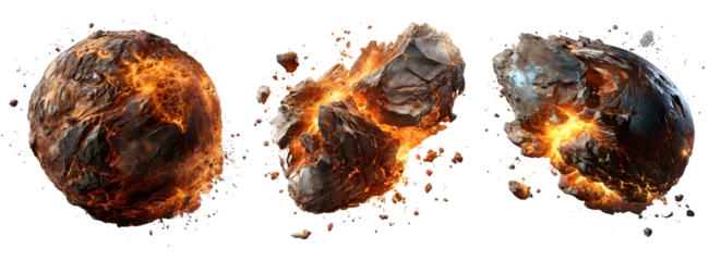 Fotobehang Exploding Meteor Rocks in Dynamic Set © ITrWorks