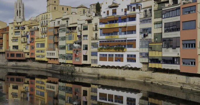 Girona along the Onyar river, Catalonia, Spain