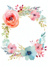Flower design floral frame illustration card spring nature background background invitation wedding watercolor