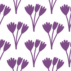 Blooming tulips and botanical elements in vibrant colors.