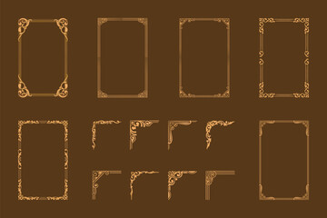 Set of vintage ornament frame