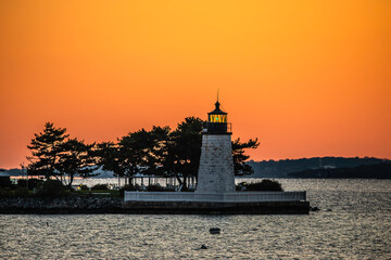 lighthouse at sunset